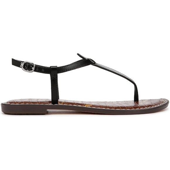 Women's Leather Flat Sandal Size 9.5 Buckle Closure Palm Beach Chic - Picture 3 of 7